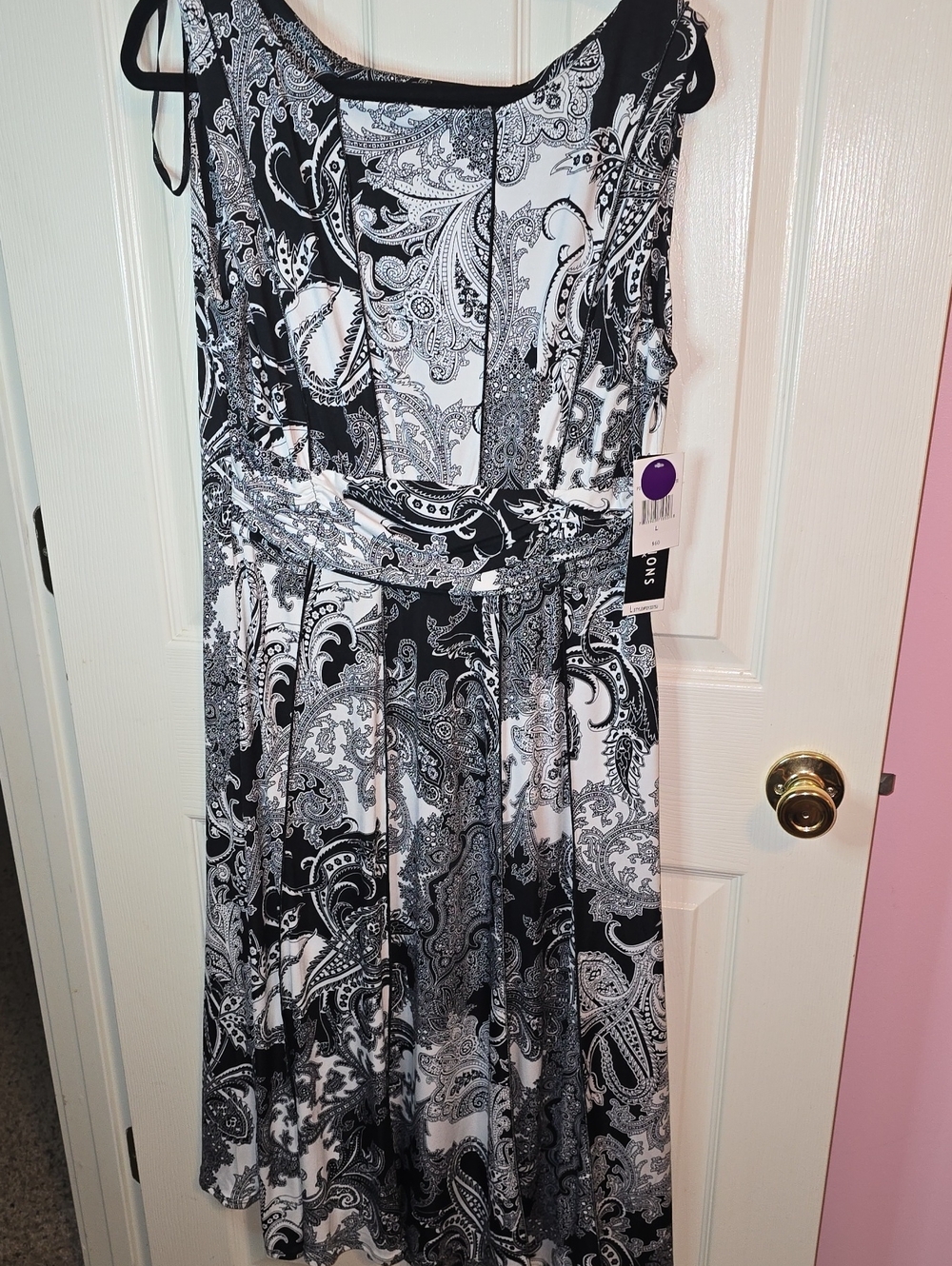 Perceptions Black & White Paisley Midi Dress